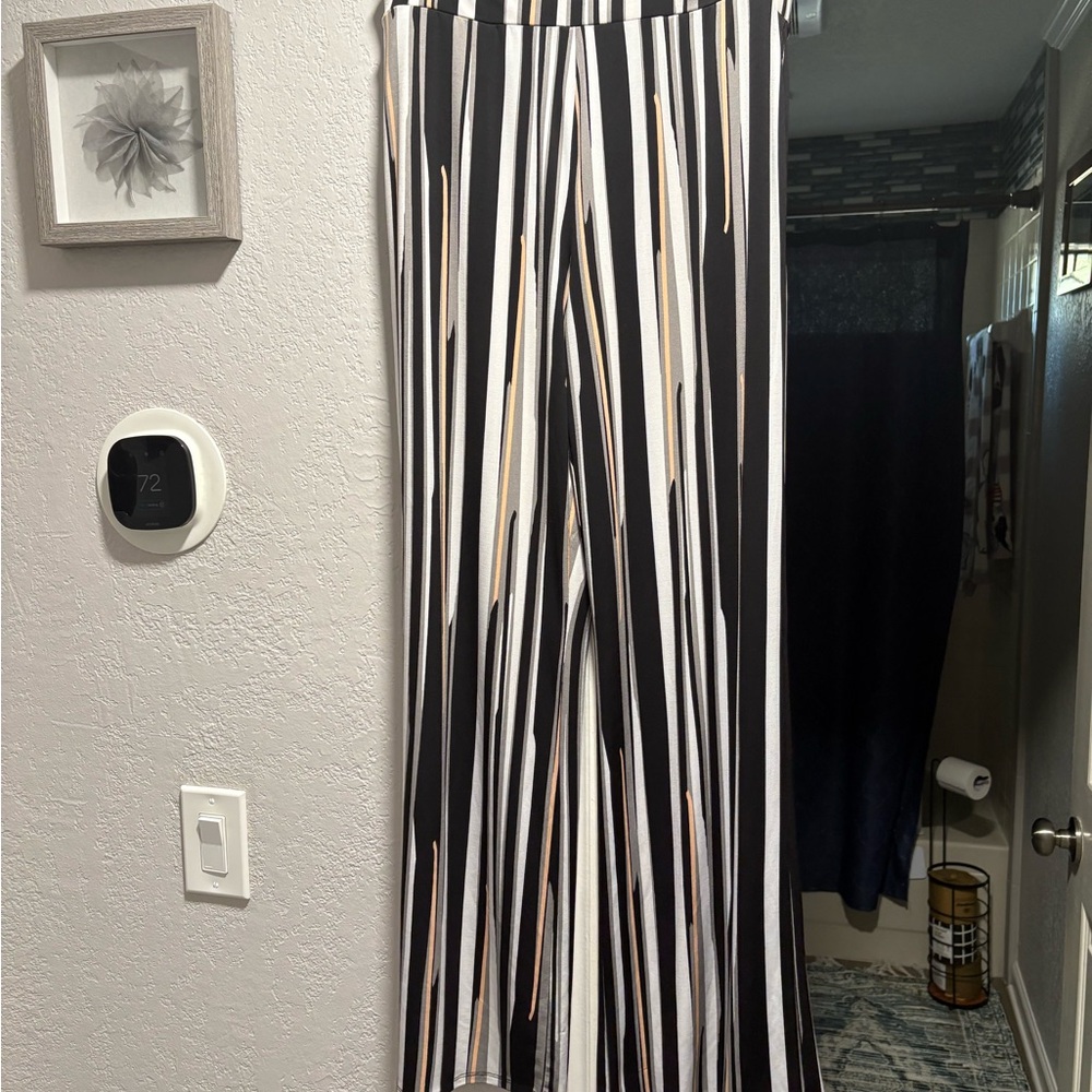 Stylish Black and White Striped Women's Pants